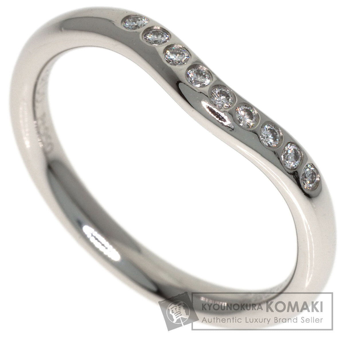 TIFFANY&Co. Curved band Diamond Ring Platinum PT950 Ladies [Used]