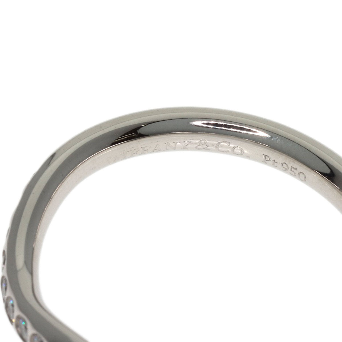 TIFFANY&Co. Curved band Diamond Ring Platinum PT950 Ladies [Used]
