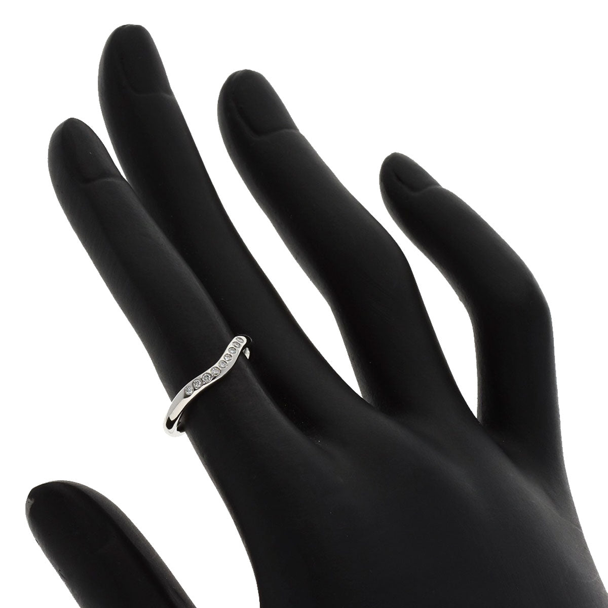 TIFFANY&Co. Curved band Diamond Ring Platinum PT950 Ladies [Used]