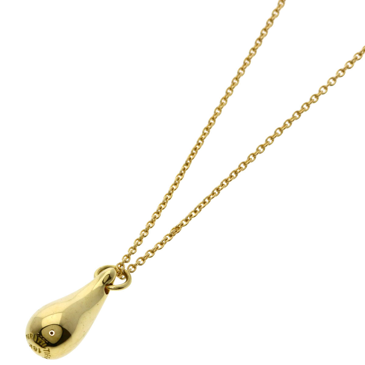 TIFFANY&Co. teardrop Necklace K18 Yellow Gold Ladies [Used]