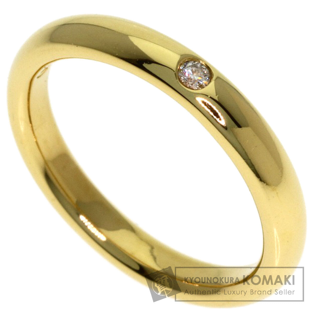 TIFFANY&Co. Stacking band 1P Diamond Ring K18 Yellow Gold Ladies [Used]