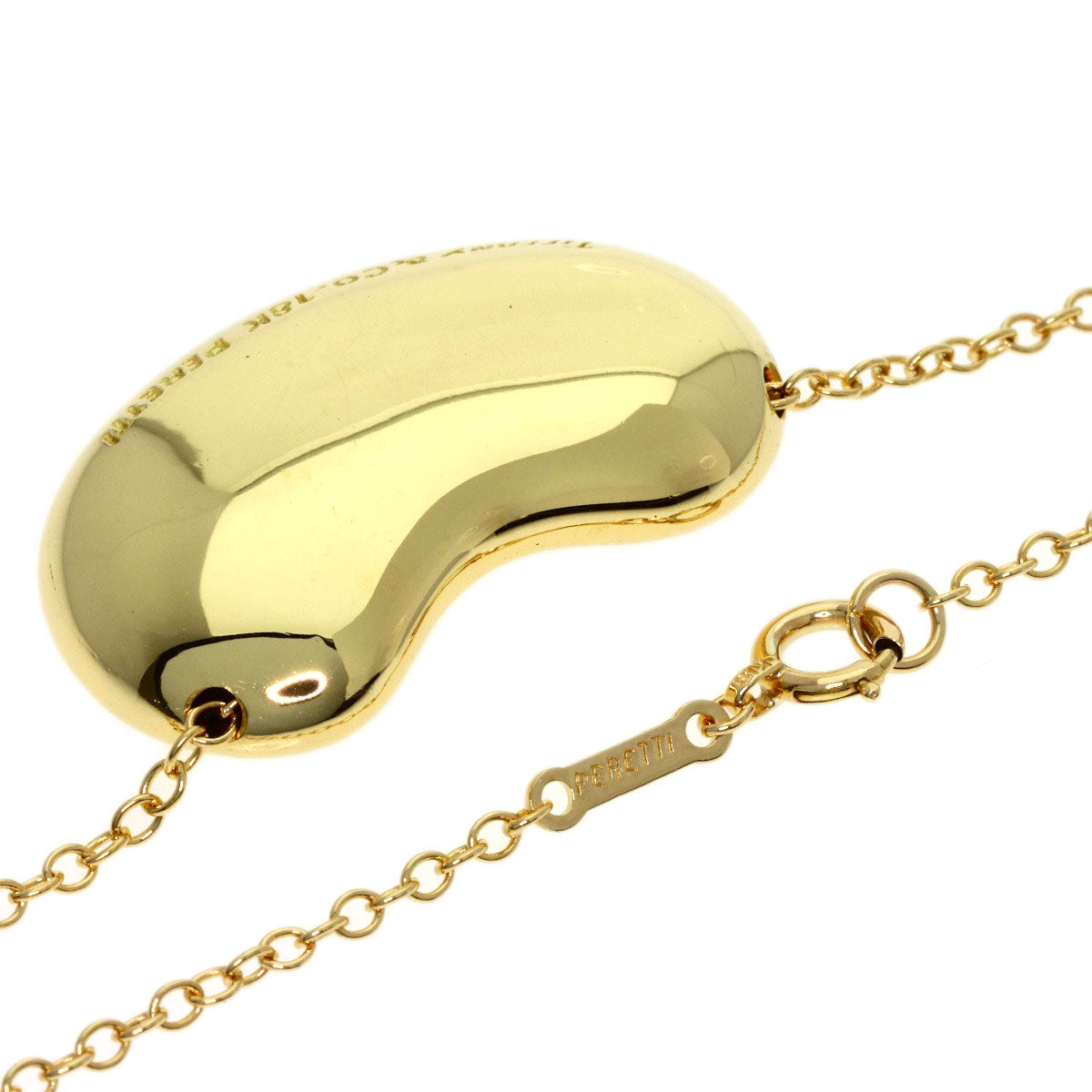 TIFFANY&Co. Bean Medium Long Chain Necklace K18 Yellow Gold Ladies [Used]