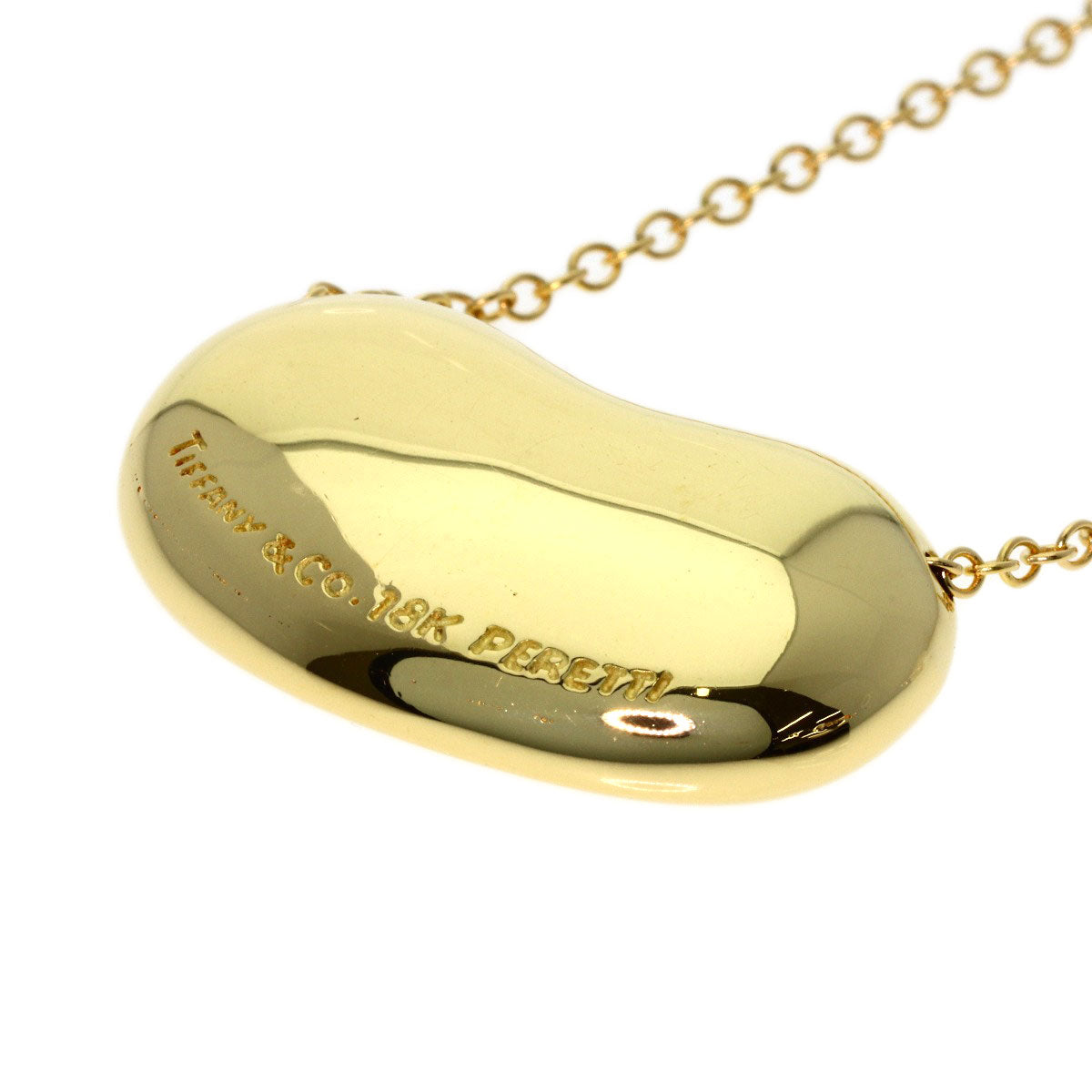 TIFFANY&Co. Bean Medium Long Chain Necklace K18 Yellow Gold Ladies [Used]