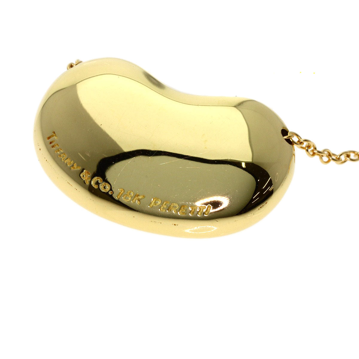 TIFFANY&Co. Bean Medium Long Chain Necklace K18 Yellow Gold Ladies [Used]