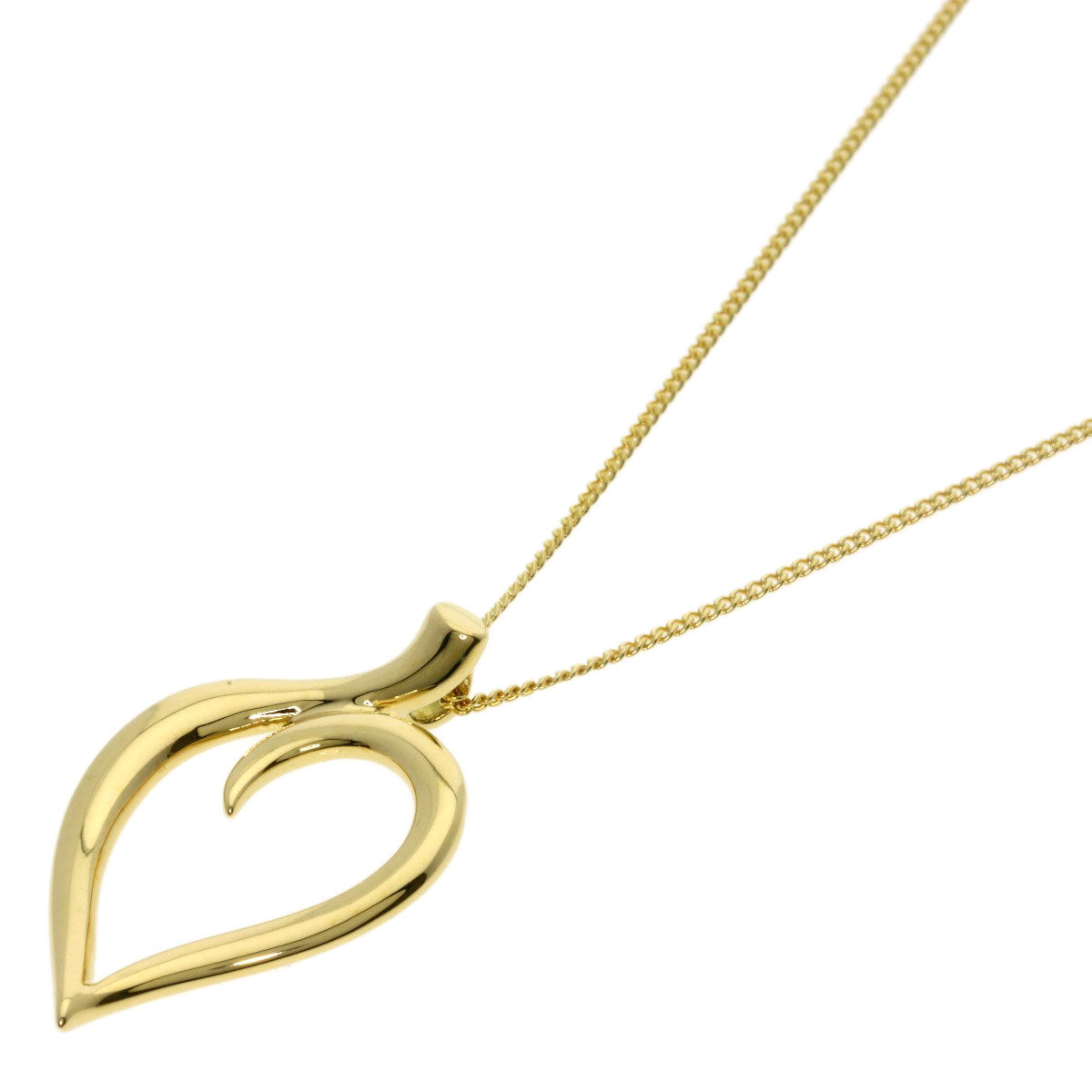 TIFFANY&Co. Leaf heart Necklace K18 Yellow Gold Ladies [Used]