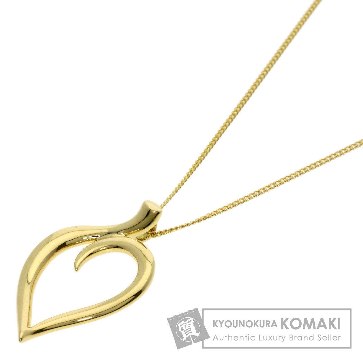 TIFFANY&Co. Leaf heart Necklace K18 Yellow Gold Ladies [Used]