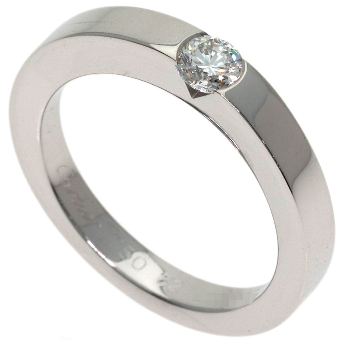 CARTIER Date with Diamond #52 Ring K18 White Gold Ladies [Used]