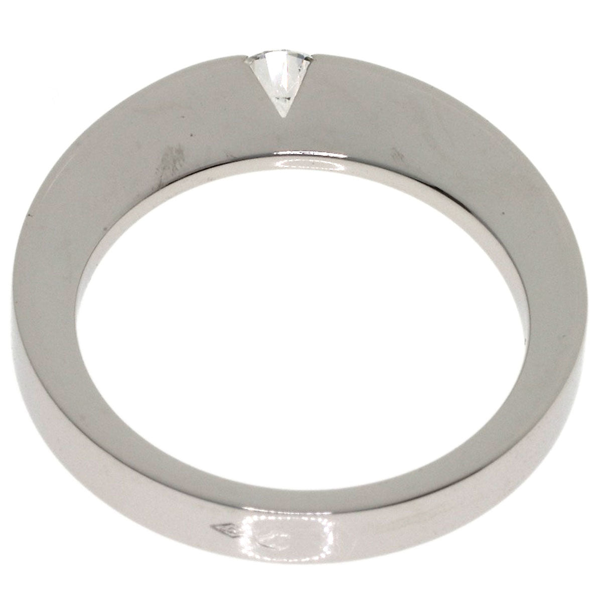CARTIER Date with Diamond #52 Ring K18 White Gold Ladies [Used]