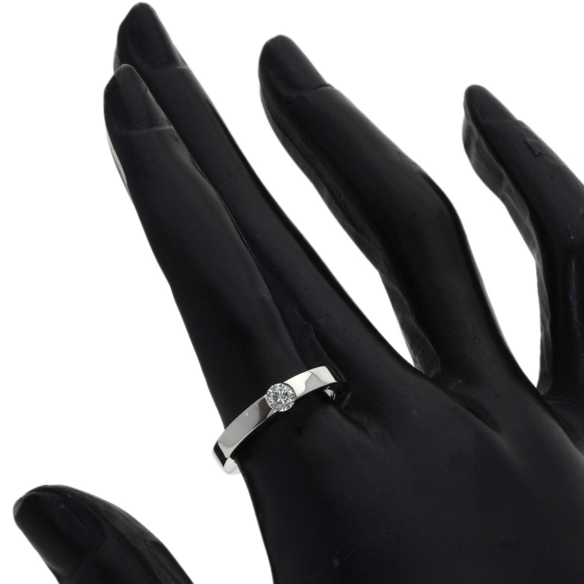 CARTIER Date with Diamond #52 Ring K18 White Gold Ladies [Used]