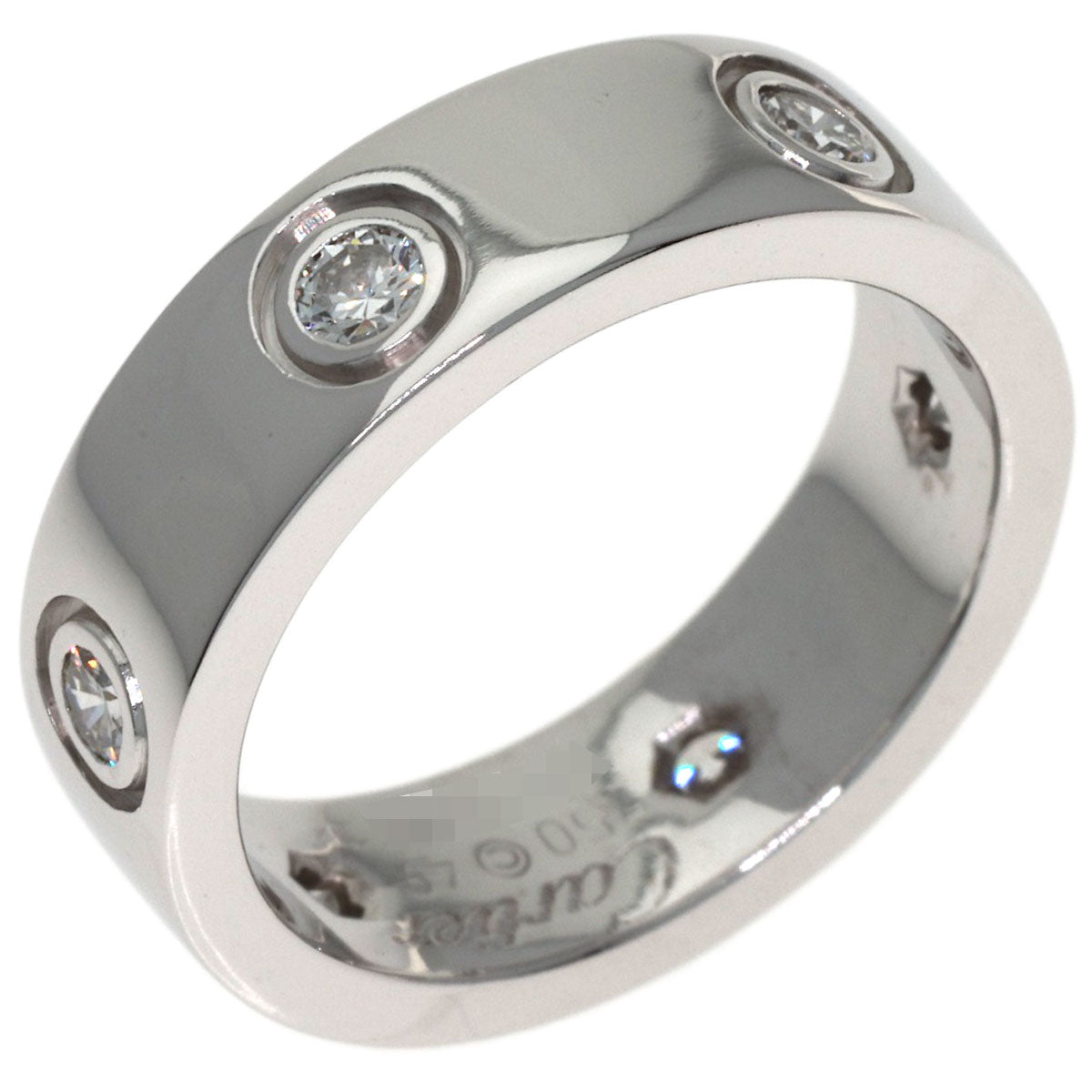 CARTIER love ring full diamond #49 Ring K18 White Gold Ladies [Used]
