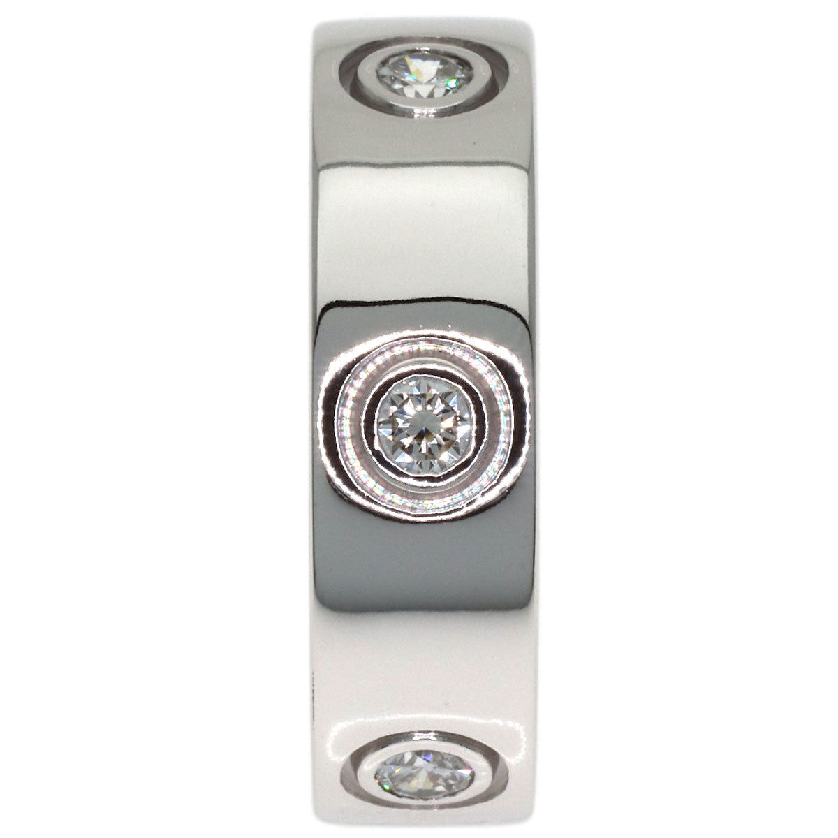 CARTIER love ring full diamond #49 Ring K18 White Gold Ladies [Used]