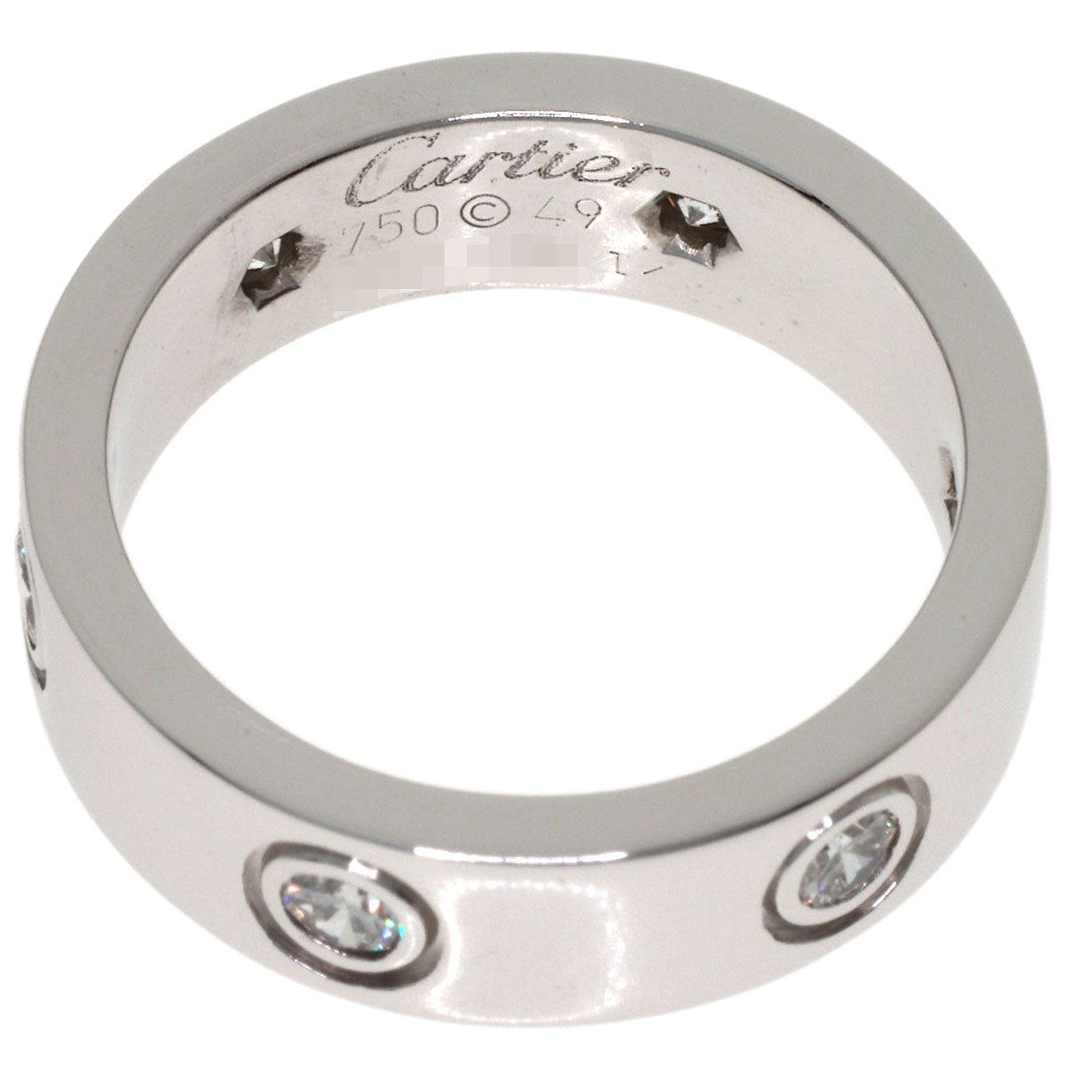 CARTIER love ring full diamond #49 Ring K18 White Gold Ladies [Used]