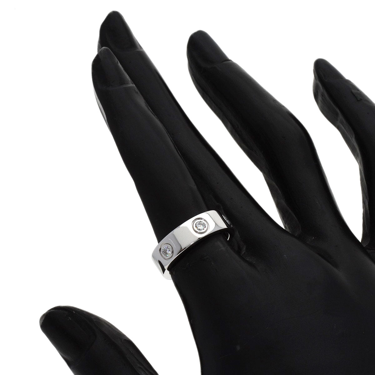 CARTIER love ring full diamond #49 Ring K18 White Gold Ladies [Used]