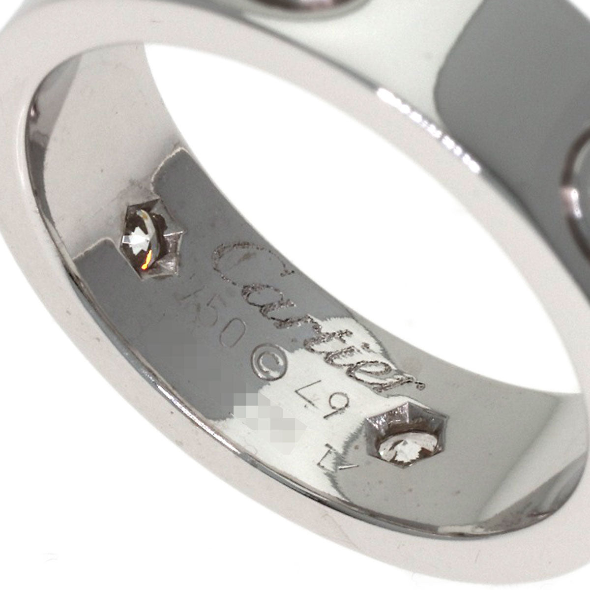 CARTIER love ring full diamond #49 Ring K18 White Gold Ladies [Used]