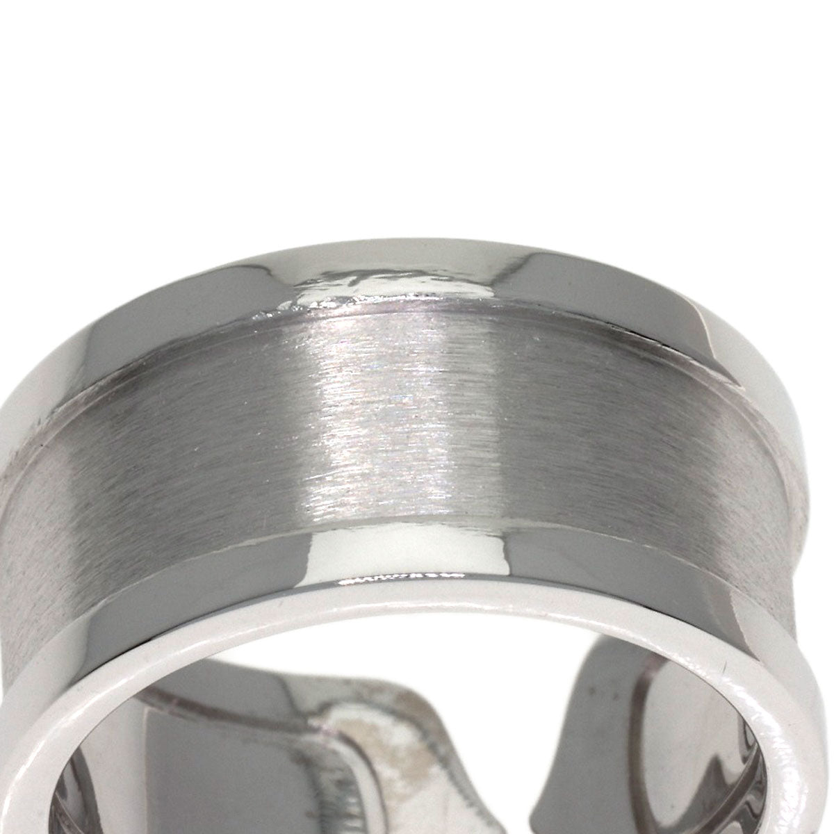 CARTIER 2C Ring LM Diamond #52 Ring K18 White Gold Ladies [Used]