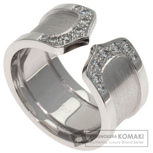 CARTIER 2C Ring LM Diamond #52 Ring K18 White Gold Ladies [Used]