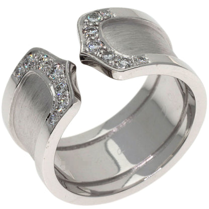 CARTIER 2C Ring LM Diamond #52 Ring K18 White Gold Ladies [Used]