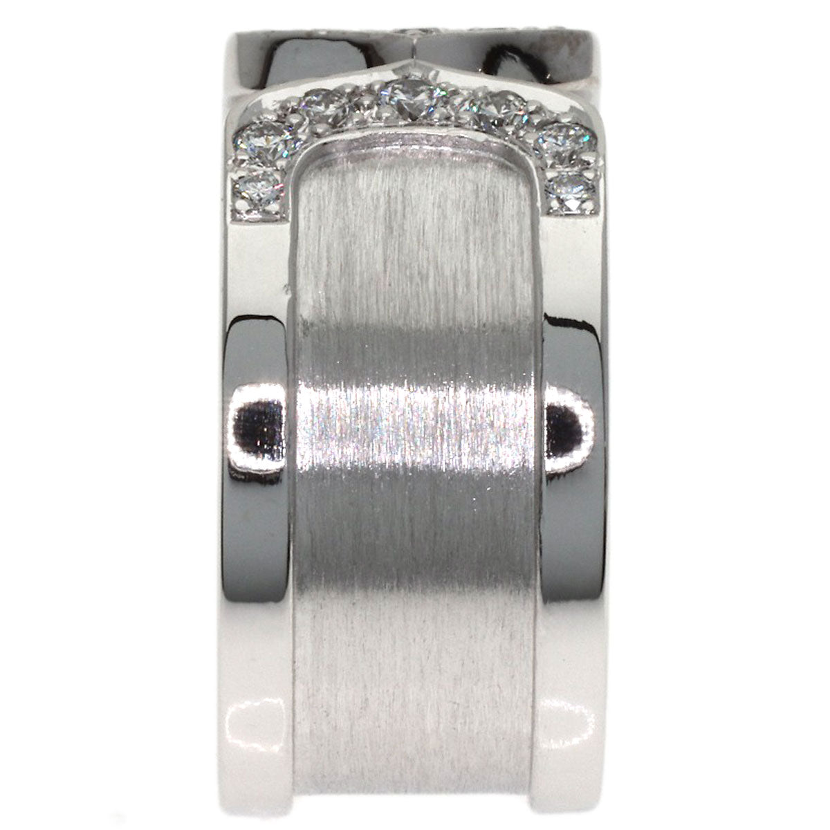 CARTIER 2C Ring LM Diamond #52 Ring K18 White Gold Ladies [Used]