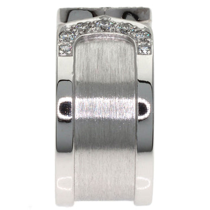 CARTIER 2C Ring LM Diamond #52 Ring K18 White Gold Ladies [Used]