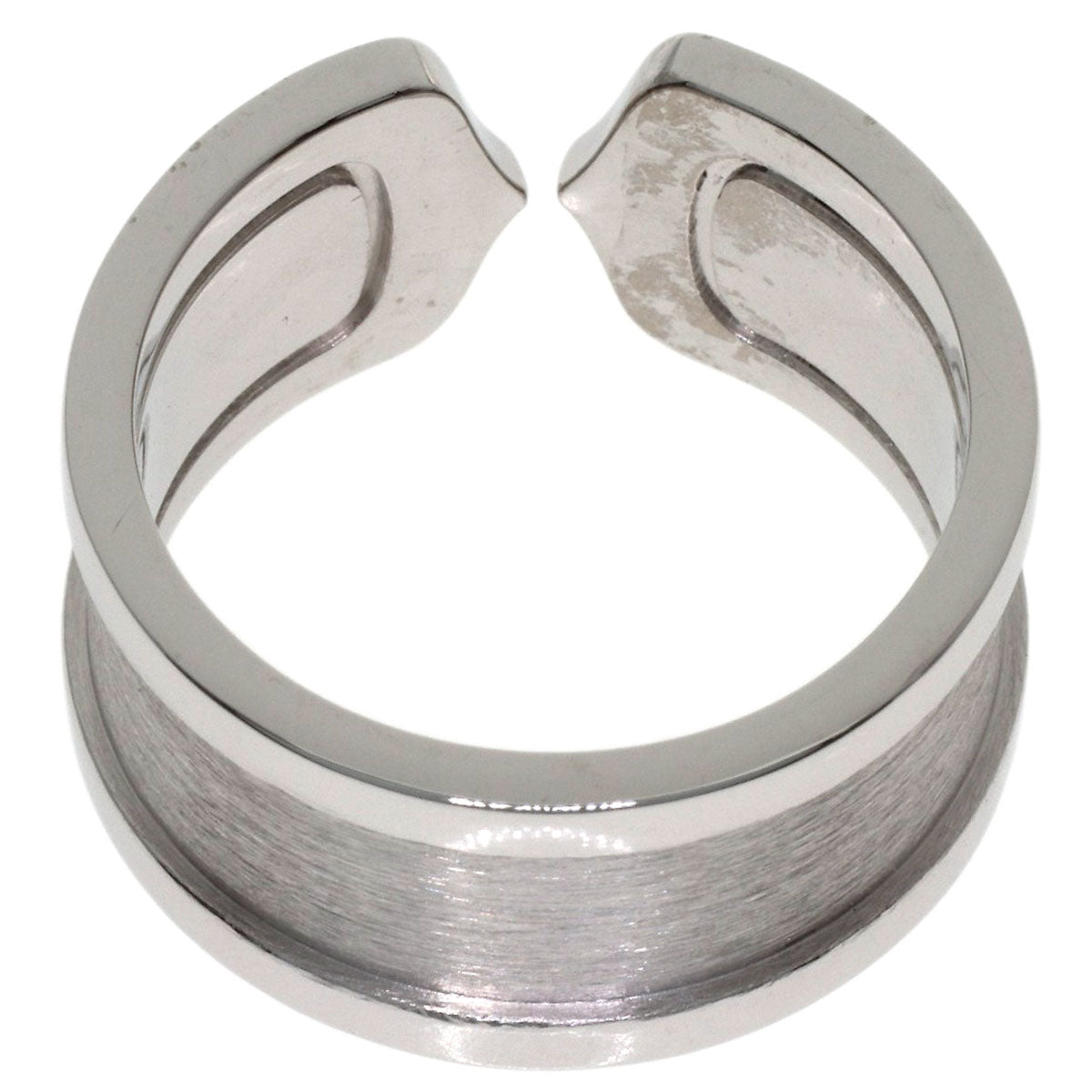 CARTIER 2C Ring LM Diamond #52 Ring K18 White Gold Ladies [Used]