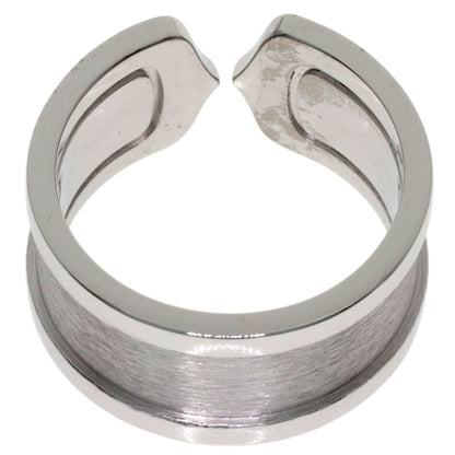 CARTIER 2C Ring LM Diamond #52 Ring K18 White Gold Ladies [Used]