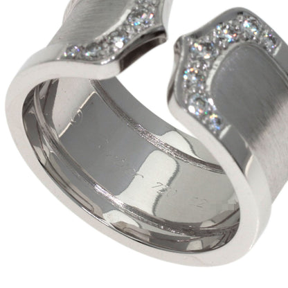 CARTIER 2C Ring LM Diamond #52 Ring K18 White Gold Ladies [Used]