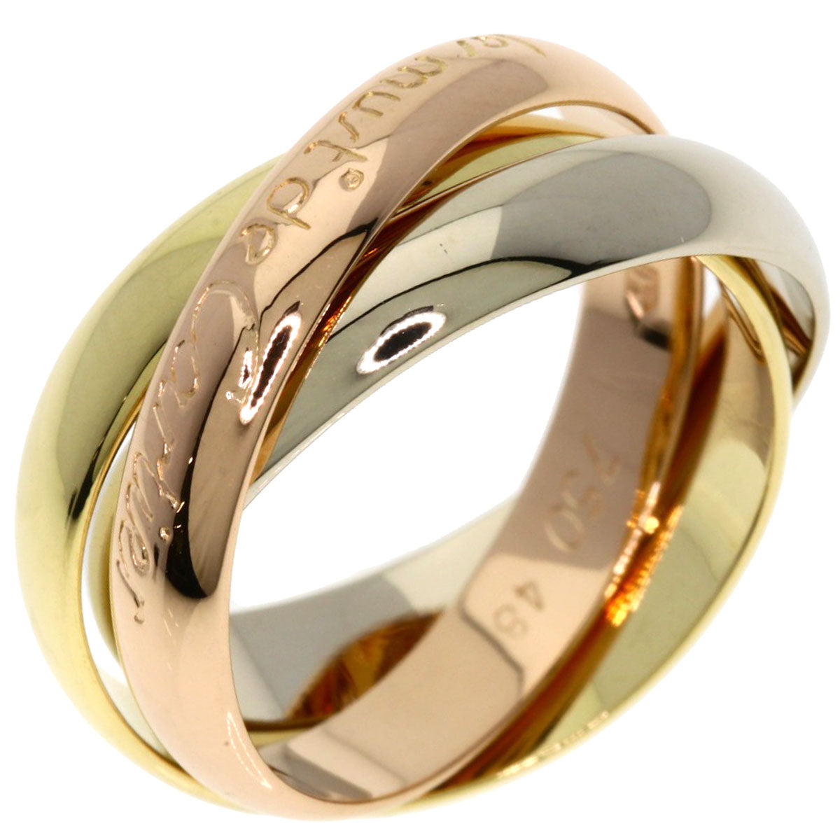 CARTIER Trinity #48 Ring K18 Yellow Gold 18K Pink GoldLadies [Used]