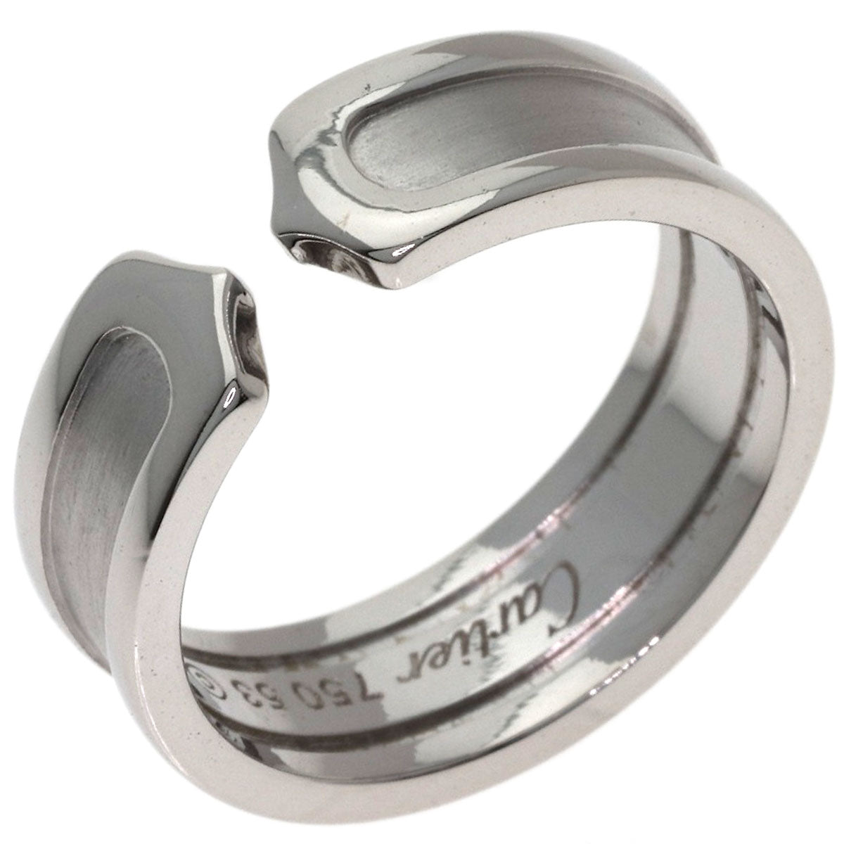 CARTIER C2 Ring SM #53 Ring K18 White Gold Ladies [Used]