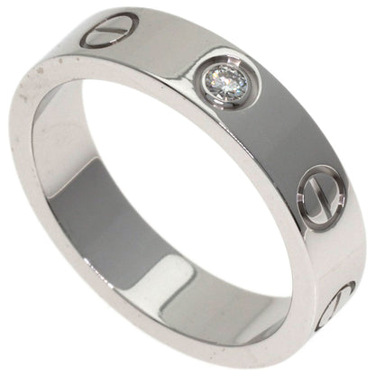 CARTIER mini love ring 1P Diamond #46 Ring K18 White Gold Ladies [Used]