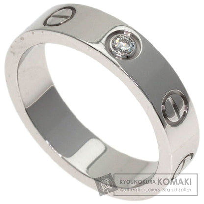 CARTIER mini love ring 1P Diamond #46 Ring K18 White Gold Ladies [Used]