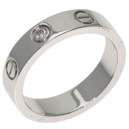 CARTIER mini love ring 1P Diamond #46 Ring K18 White Gold Ladies [Used]