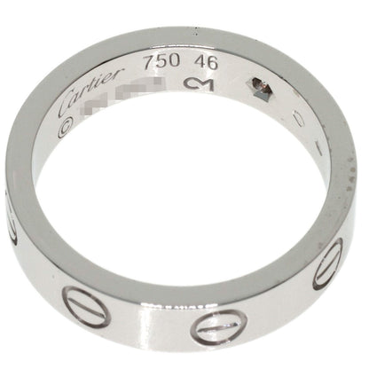 CARTIER mini love ring 1P Diamond #46 Ring K18 White Gold Ladies [Used]