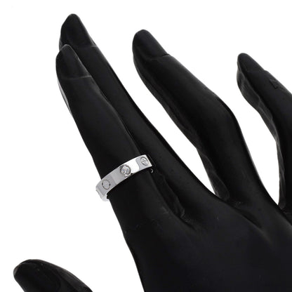 CARTIER mini love ring 1P Diamond #46 Ring K18 White Gold Ladies [Used]