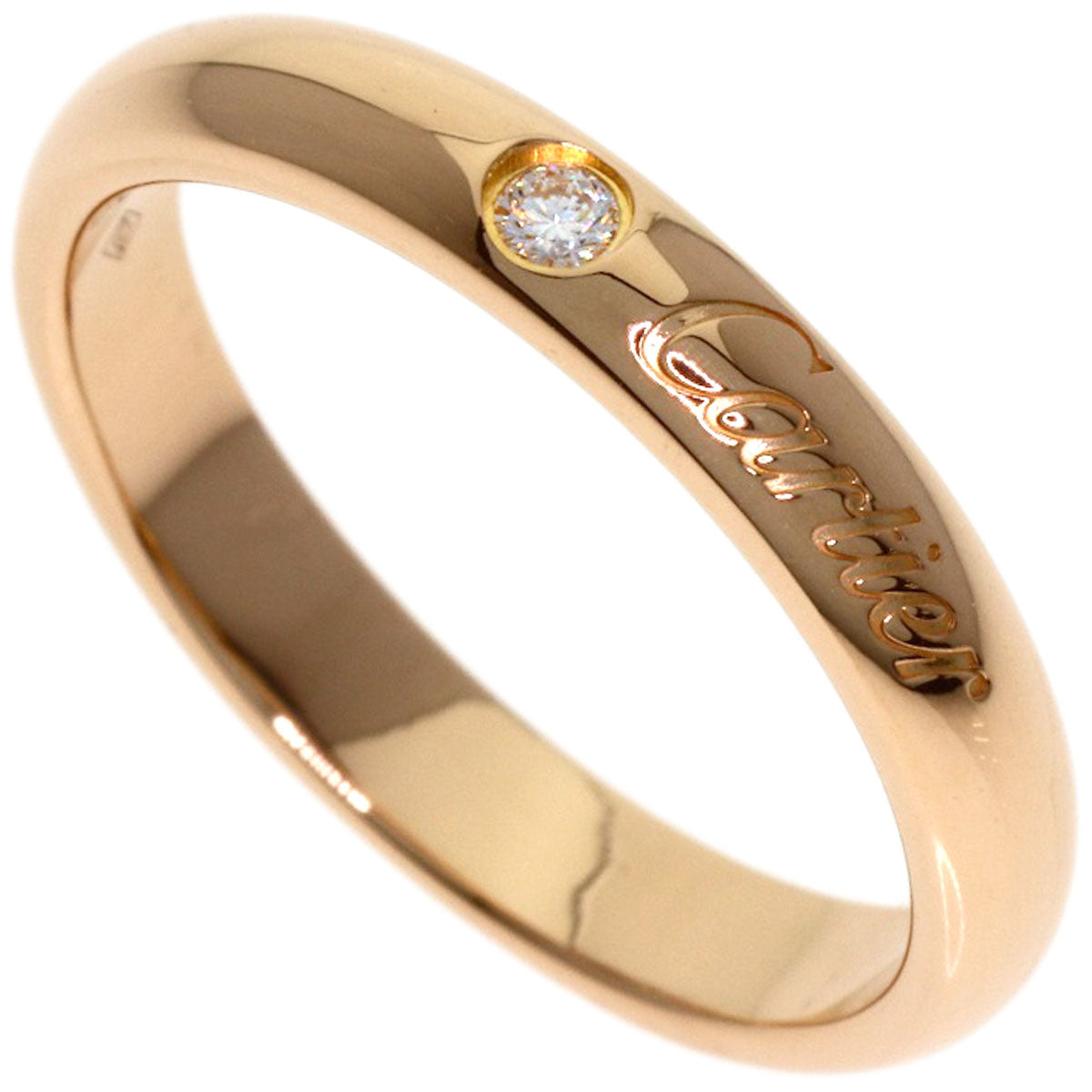CARTIER 1895 Wedding Diamond #49 Ring K18 Pink Gold Ladies [Used]