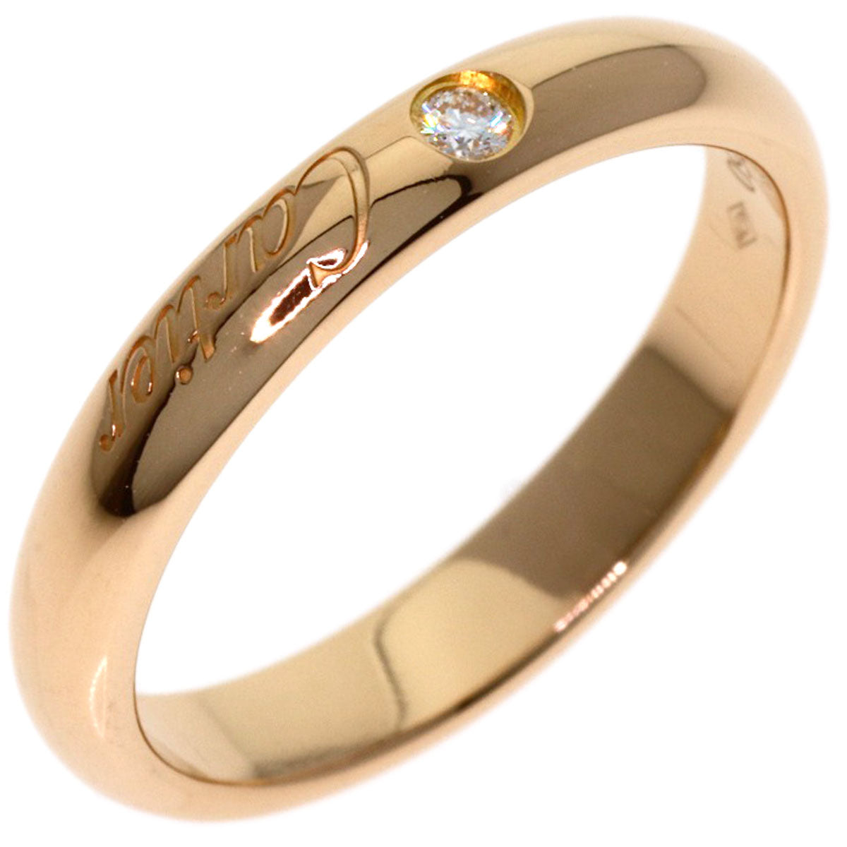 CARTIER 1895 Wedding Diamond #49 Ring K18 Pink Gold Ladies [Used]