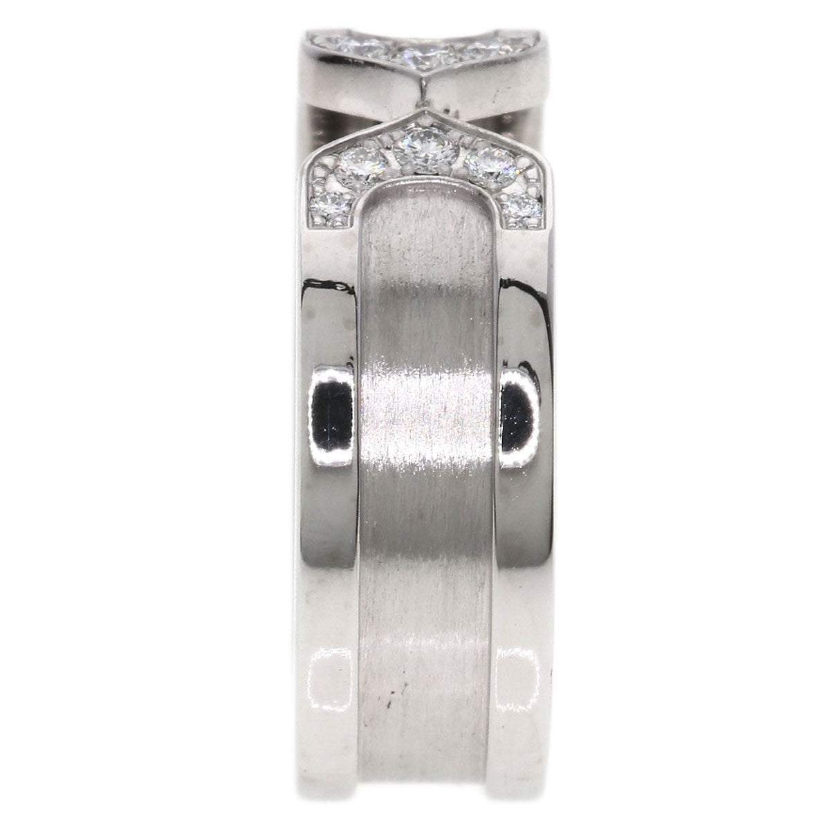 CARTIER C2 Ring SM Diamond #52 Ring K18 White Gold Ladies [Used]