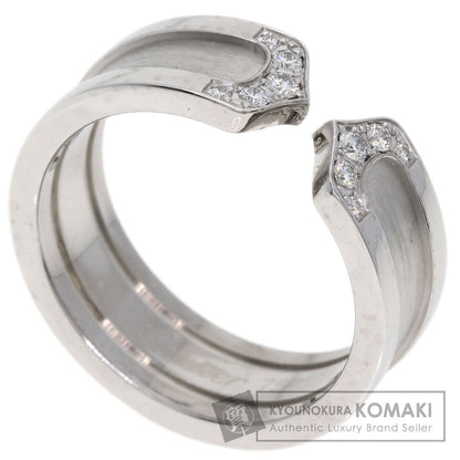 CARTIER C2 Ring SM Diamond #52 Ring K18 White Gold Ladies [Used]