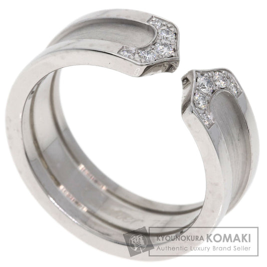 CARTIER C2 Ring SM Diamond #52 Ring K18 White Gold Ladies [Used]