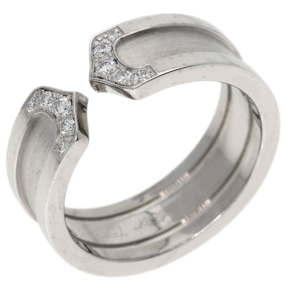 CARTIER C2 Ring SM Diamond #52 Ring K18 White Gold Ladies [Used]
