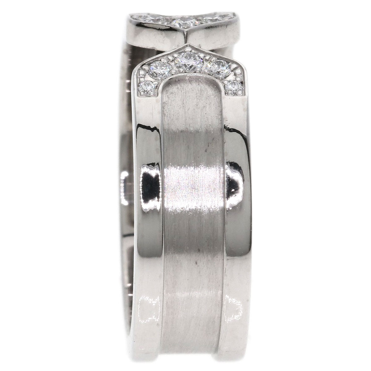 CARTIER C2 Ring SM Diamond #52 Ring K18 White Gold Ladies [Used]