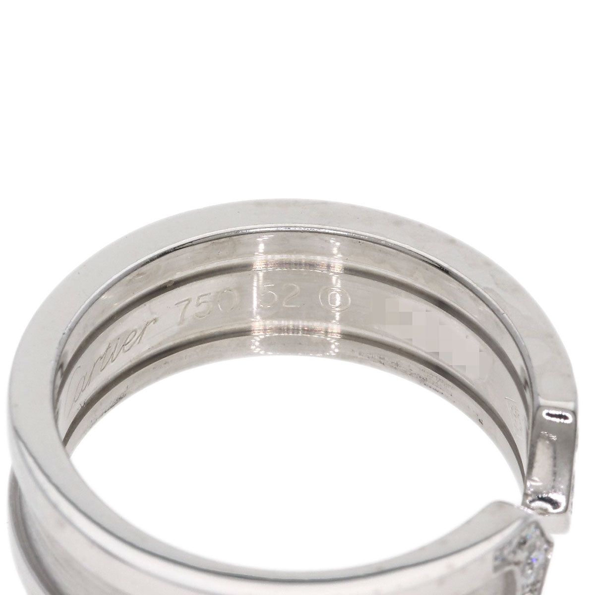CARTIER C2 Ring SM Diamond #52 Ring K18 White Gold Ladies [Used]