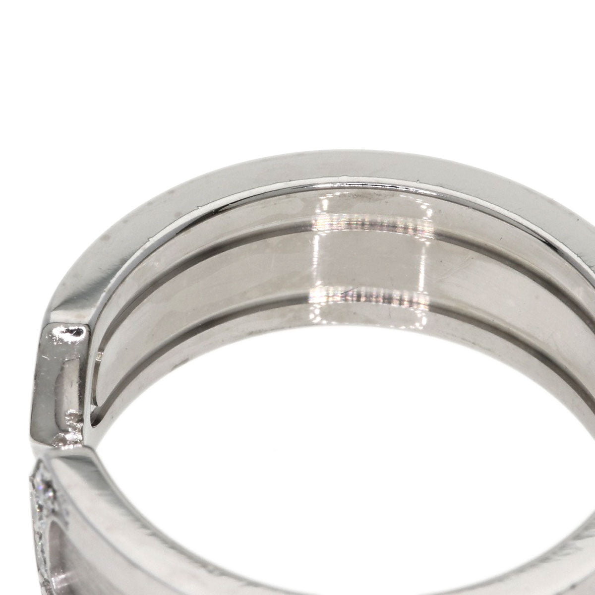 CARTIER C2 Ring SM Diamond #52 Ring K18 White Gold Ladies [Used]