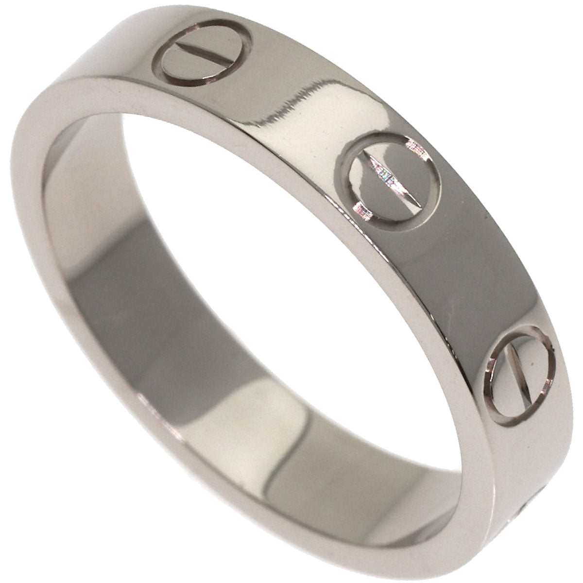CARTIER Mini love ring # 48 Ring K18 White Gold Ladies [Used]