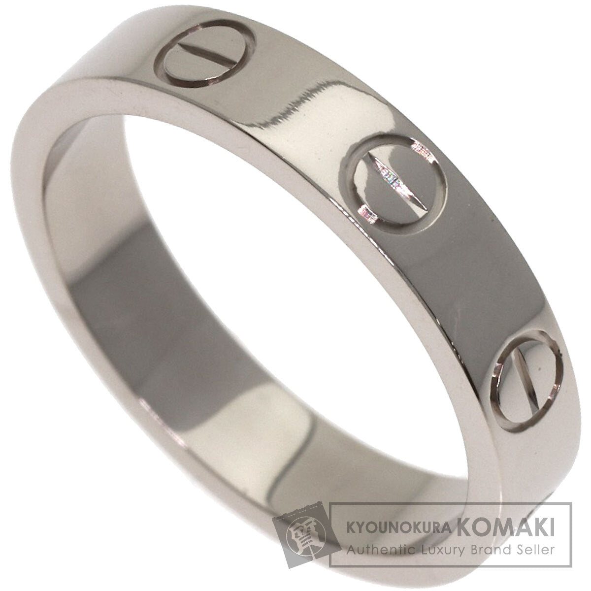CARTIER Mini love ring # 48 Ring K18 White Gold Ladies [Used]