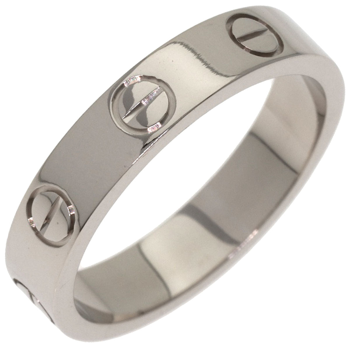 CARTIER Mini love ring # 48 Ring K18 White Gold Ladies [Used]