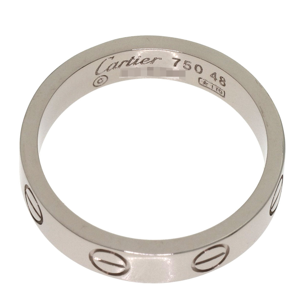CARTIER Mini love ring # 48 Ring K18 White Gold Ladies [Used]