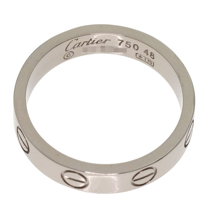 CARTIER Mini love ring # 48 Ring K18 White Gold Ladies [Used]
