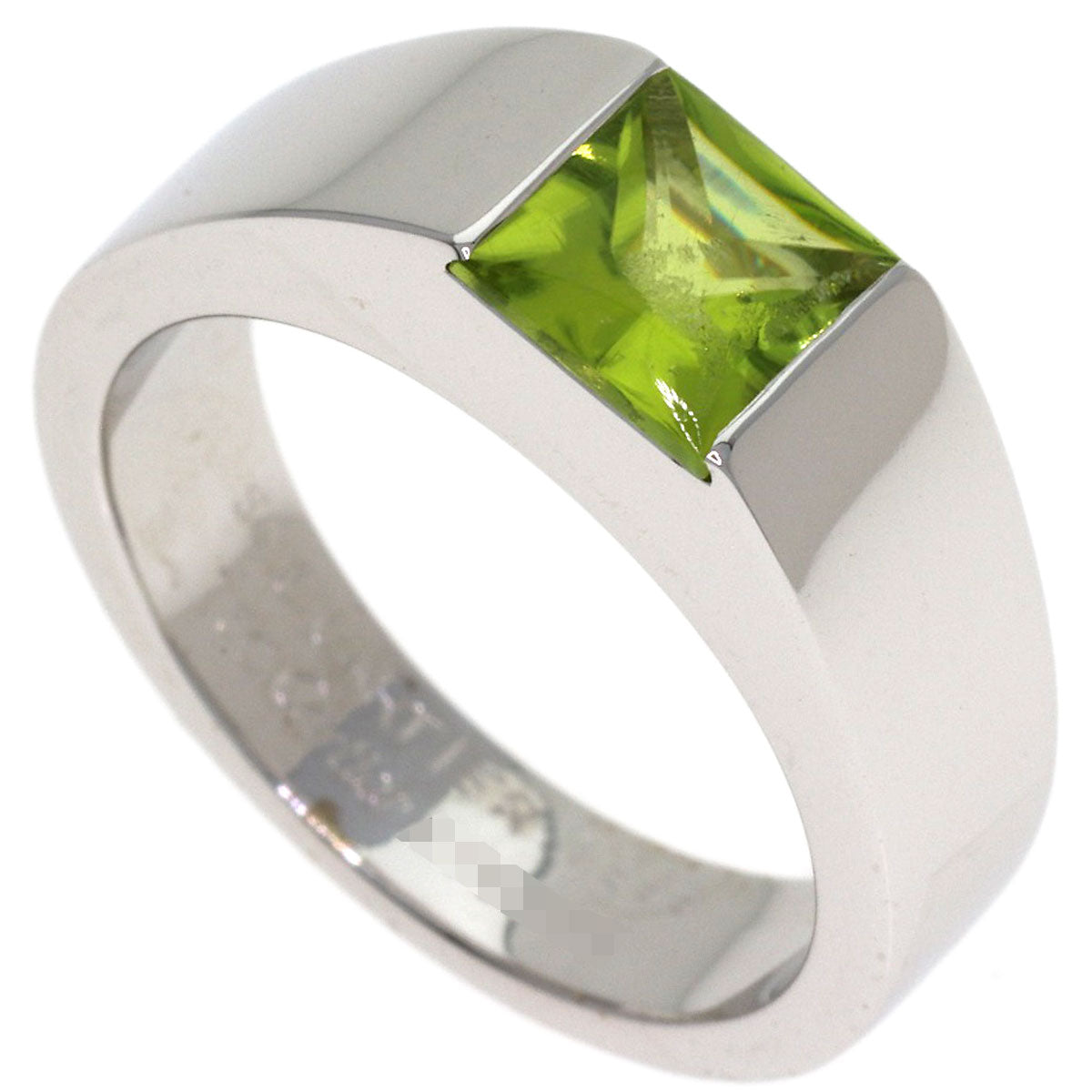 CARTIER Tank ring Peridot # 50 Ring K18 White Gold Ladies [Used]