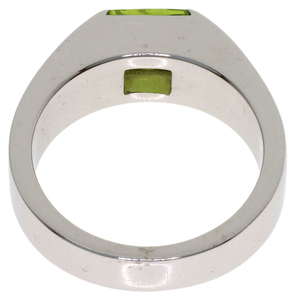 CARTIER Tank ring Peridot # 50 Ring K18 White Gold Ladies [Used]