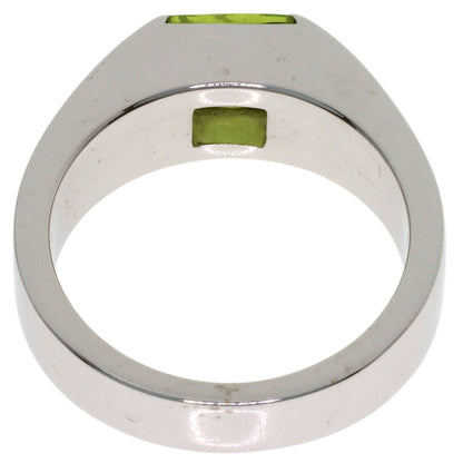 CARTIER Tank ring Peridot # 50 Ring K18 White Gold Ladies [Used]